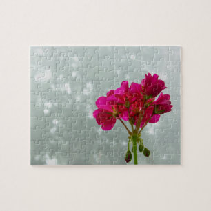 Rosa Geranium Flower Photo Puzzle Pussel