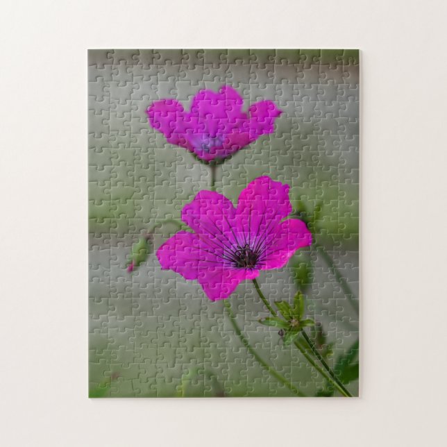 Rosa Geranium Jigszle Puzzle Pussel (Vertikal)