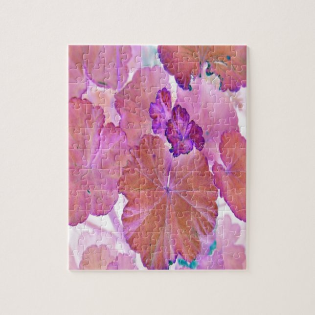 Rosa Geranium Löv Pussel (Vertikal)