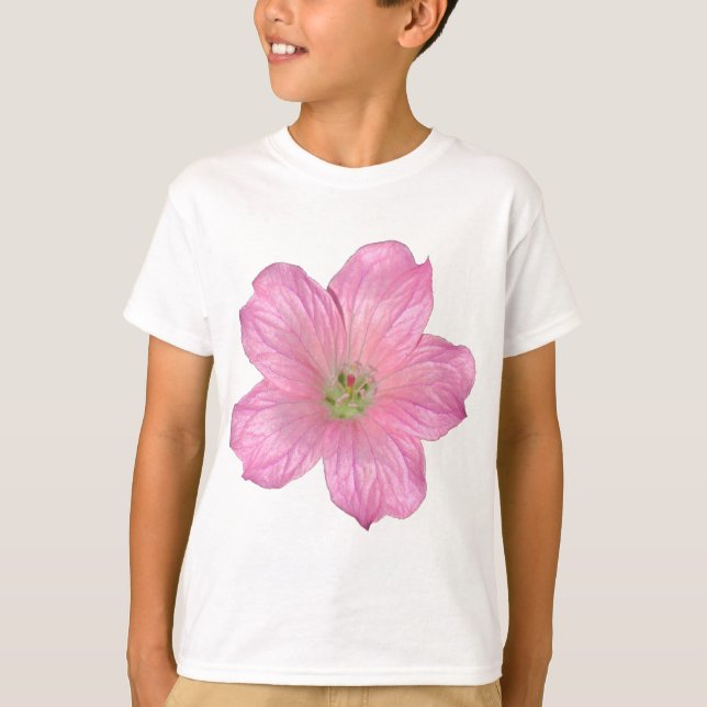 Rosa Geranium T Shirt (Framsida)