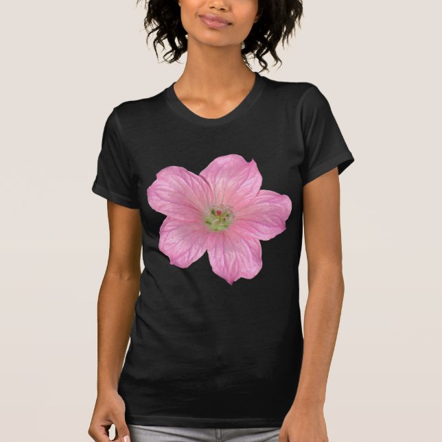 Rosa Geranium Tee Shirt (Framsida)
