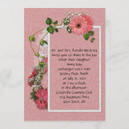 Rosa Gerber Daisy Bröllopsinbjudan Inbjudningar