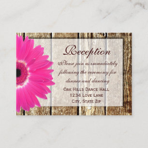 Rosa Gerber Daisy: Bröllopsrecept - riktningskort Tilläggskort