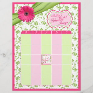Rosa Gerber Daisy Grönt Blommigt Möhippa Bingo