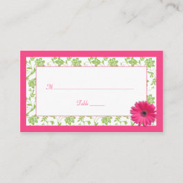Rosa Gerber Daisy Grönt Damask Brölloport Cards Placeringskort