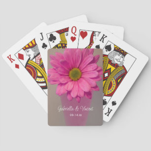 Rosa Gerber Daisy i Vas Bröllop Casinokort