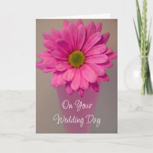 Rosa Gerber Daisy i Vas Bröllopsdag Kort