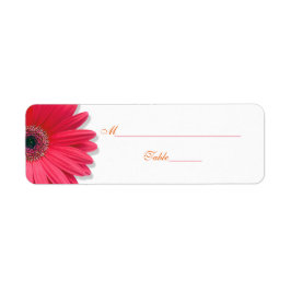 Rosa Gerber Daisy Orange Bröllop Placera kortetike Returadress Etikett