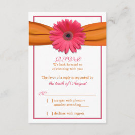Rosa Gerber Daisy Orange Ribbon Bröllop OSA Svara