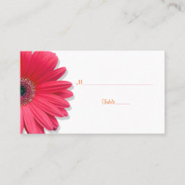 Rosa Gerber Daisy Orange Ribbon Bröllop Place Card Placeringskort