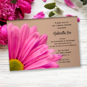 Rosa Gerber Daisy på Tan Möhippa Inbjudningar