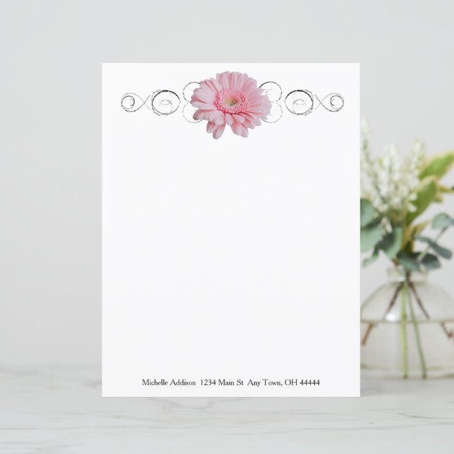 Rosa Gerber Daisy Personlig Papprare Lakan (Stående Fram)