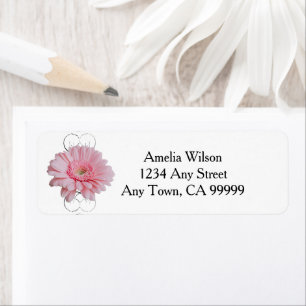 Rosa Gerber Daisy Returadressetikett Returadress Etikett