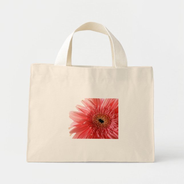 Rosa Gerber Daisy Tote Bag Mini Tygkasse (Framsidan)