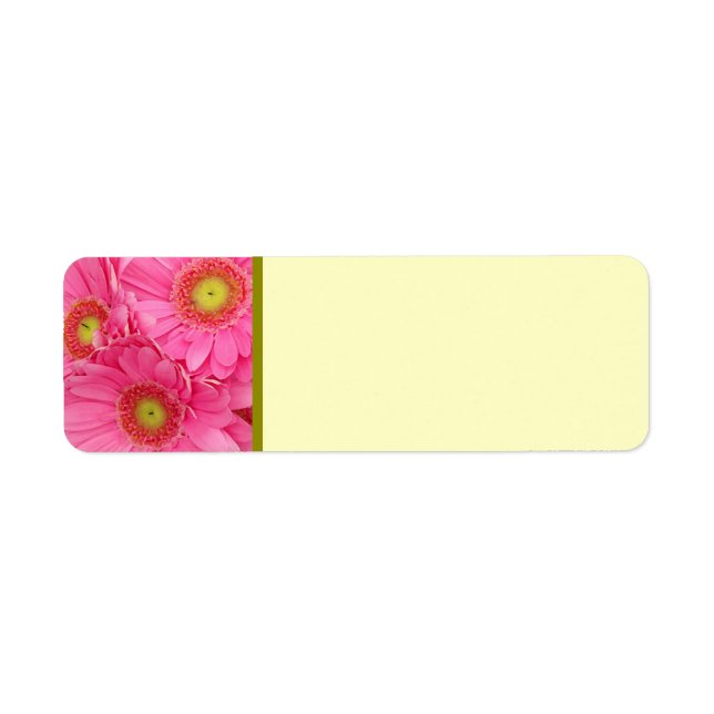 Rosa Gerber Daisys Returadress Etikett (Framsidan)
