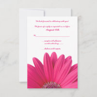 Rosa Gerbera Bröllops-svarskort