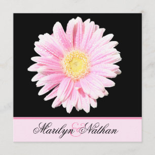 Rosa Gerbera Bröllopsinbjudan Inbjudningar