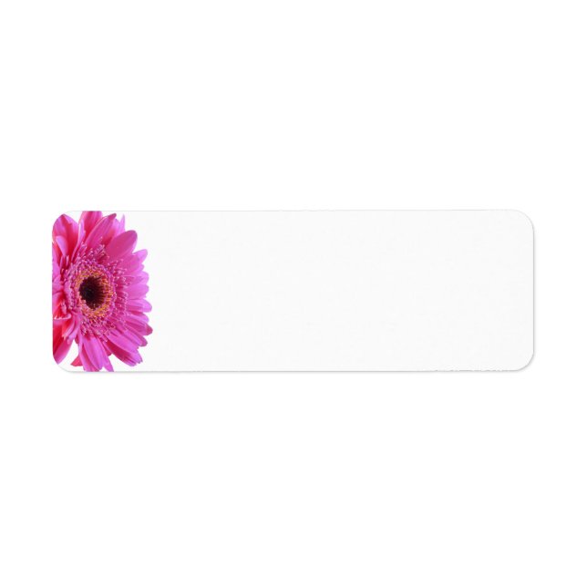 Rosa Gerbera Daisy Bröllop Blank Adressetiketter Returadress Etikett (Framsidan)