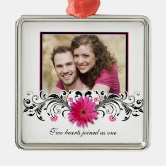 Rosa Gerbera Daisy Bröllop Kärlek favor Ornament