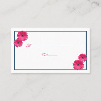 Rosa Gerbera Daisy Bröllop ortskort Placeringskort