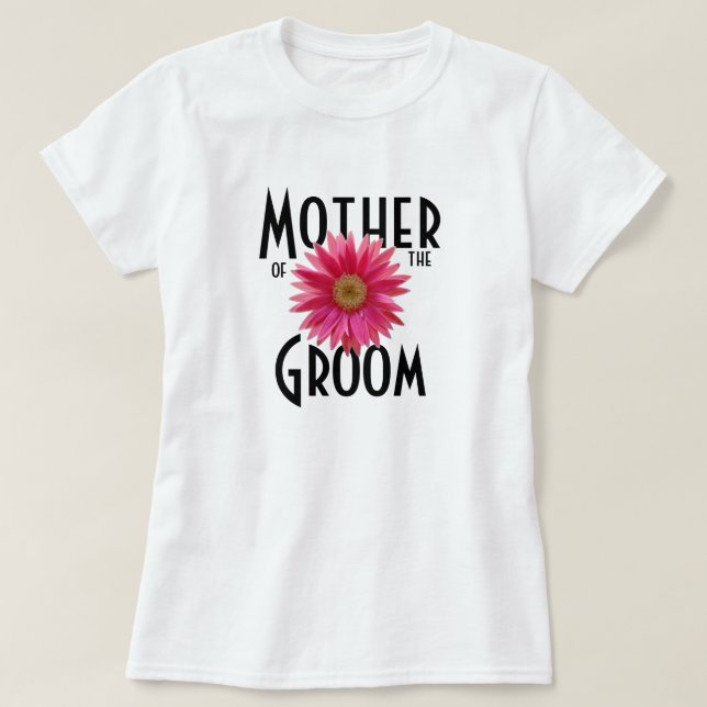 Rosa Gerbera Daisy/Bröllop Tee Shirt (Design framsida)