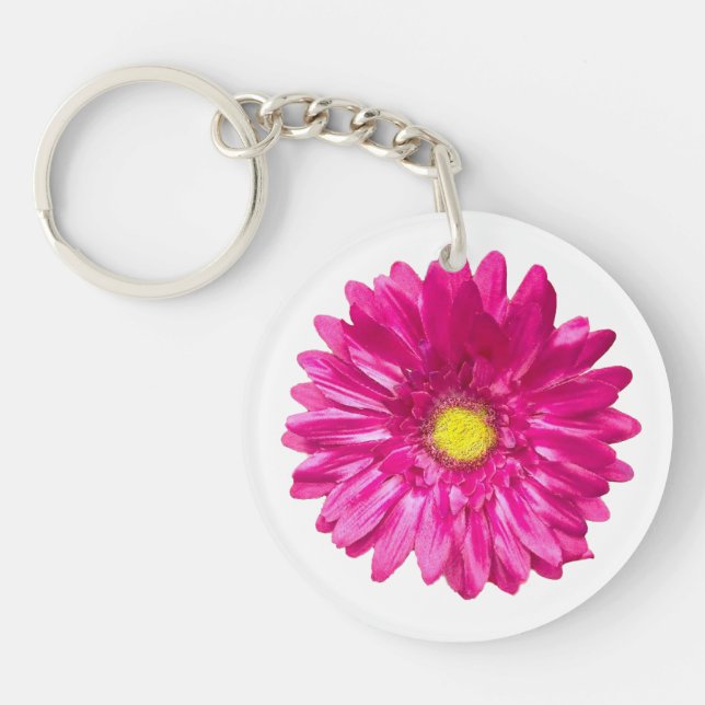 Rosa gerbera daisy chic blommigt runda (Framsidan)