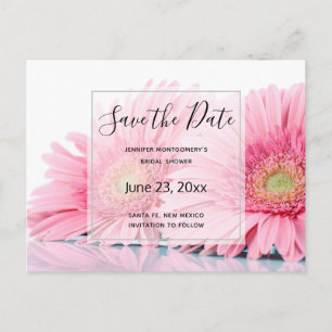 Rosa Gerbera Daisy Elegant Foto Spara datum Inbjudan Vykort