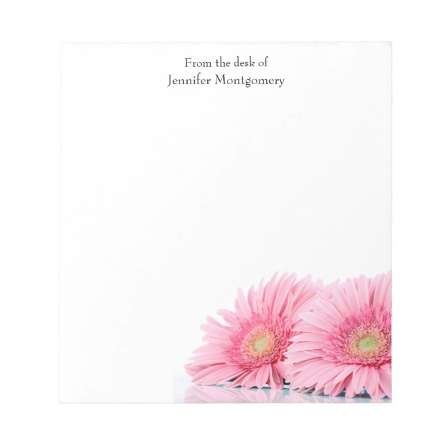 Rosa Gerbera Daisy Elegant Fotography Anteckningsblock (Framsida)