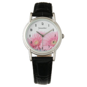 Rosa Gerbera Daisy Elegant Fotography Armbandsur