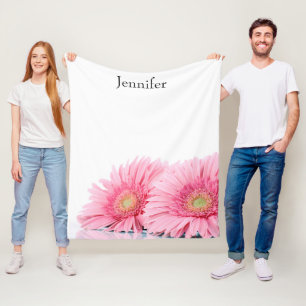 Rosa Gerbera Daisy Elegant Fotography Fleecefilt