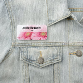 Rosa Gerbera Daisy Elegant Fotography Namnbricka