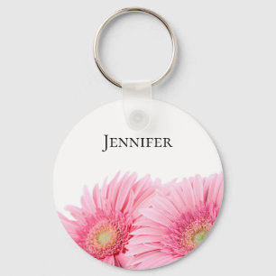 Rosa Gerbera Daisy Elegant Fotography Nyckelring