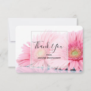 Rosa Gerbera Daisy Elegant Photo Tack Kort
