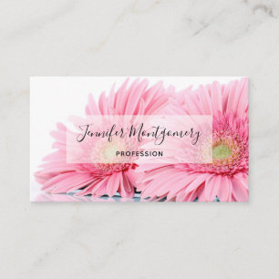 Rosa Gerbera Daisy Elegant Photo Visitkort