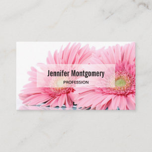 Rosa Gerbera Daisy Elegant Photo Visitkort