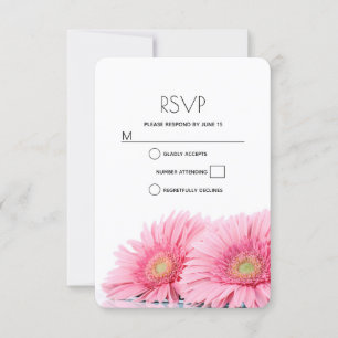 Rosa Gerbera Daisy Elegant Photography Bröllop OSA Kort