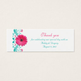 Rosa Gerbera Daisy-favoritmärken för särskilda änd Litet Visitkort