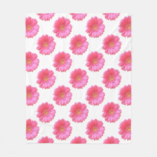 Rosa gerbera daisy fleecefilt