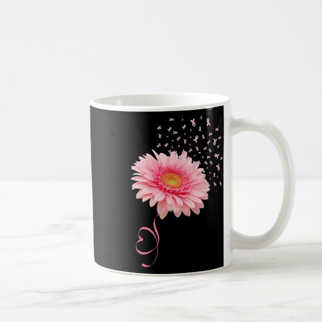 Rosa Gerbera Daisy Flower Ribbon Pollen Breast Can Kaffemugg (Höger)