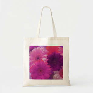 Rosa Gerbera Daisy Flowers Art Tote bags Tygkasse