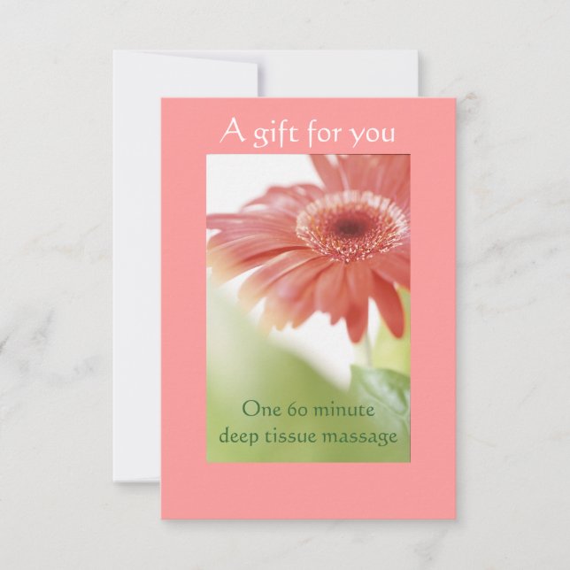 Rosa Gerbera Daisy Gift Certificate (Framsida)