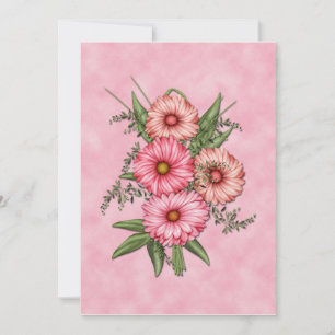 Rosa Gerbera Daisy Inbjudan