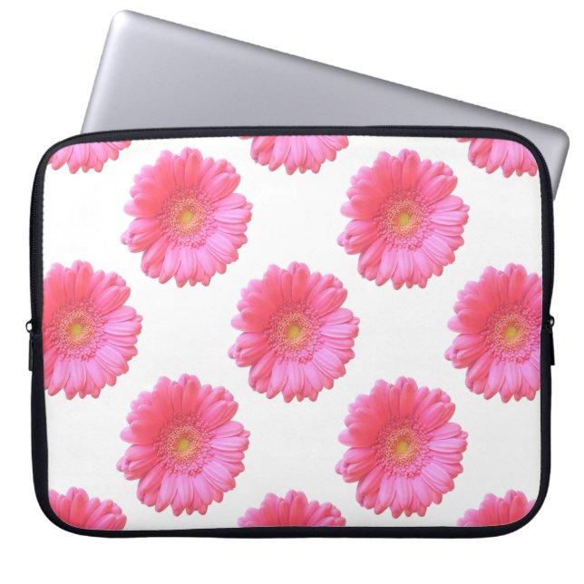 Rosa gerbera daisy laptop fodral (Framsidan)