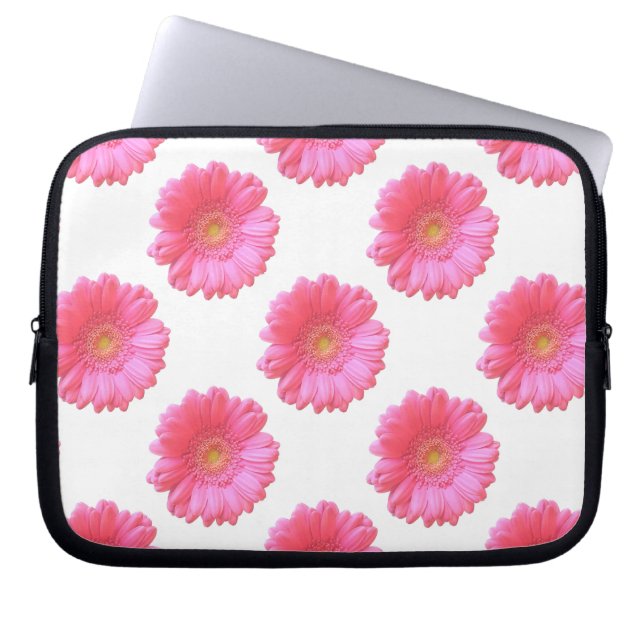 Rosa gerbera daisy laptop sleeve (Framsidan)