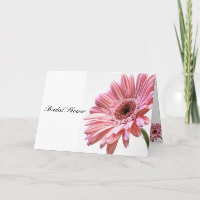 Rosa gerbera daisy möhippa card inbjudan (Framsida)