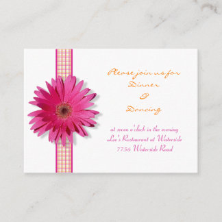 Rosa Gerbera Daisy Mottagningskort Tilläggskort