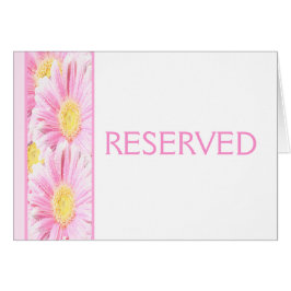 Rosa Gerbera-Daisy om det vita reserverade kortet Hälsningskort