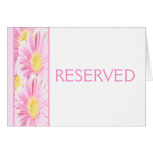 Rosa Gerbera-Daisy om det vita reserverade kortet Hälsningskort