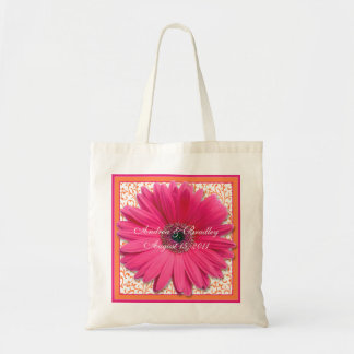 Rosa Gerbera Daisy Orange Bröllop Välkomstpåse Tygkasse