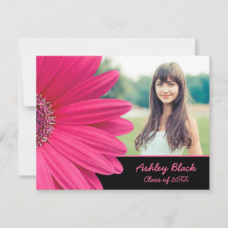 Rosa Gerbera Daisy Photo Studenten bjudan Inbjudningar
